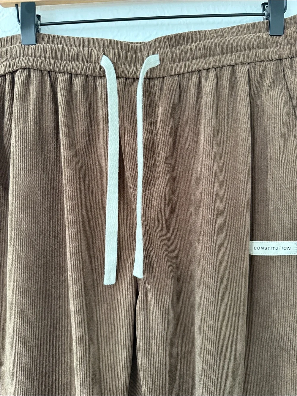 MANFINITY Brown Corduroy Drawstring Men’s Pants Size XL